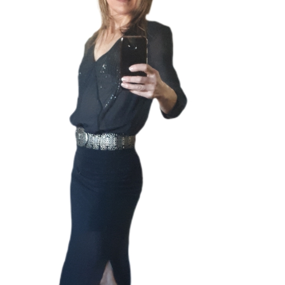 Robert Rodriguez Black Silk Sheer Dress/tunic